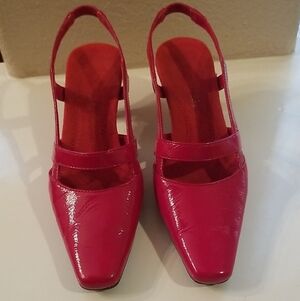 AEROSOLES Vibrant Red Slingback Heels
